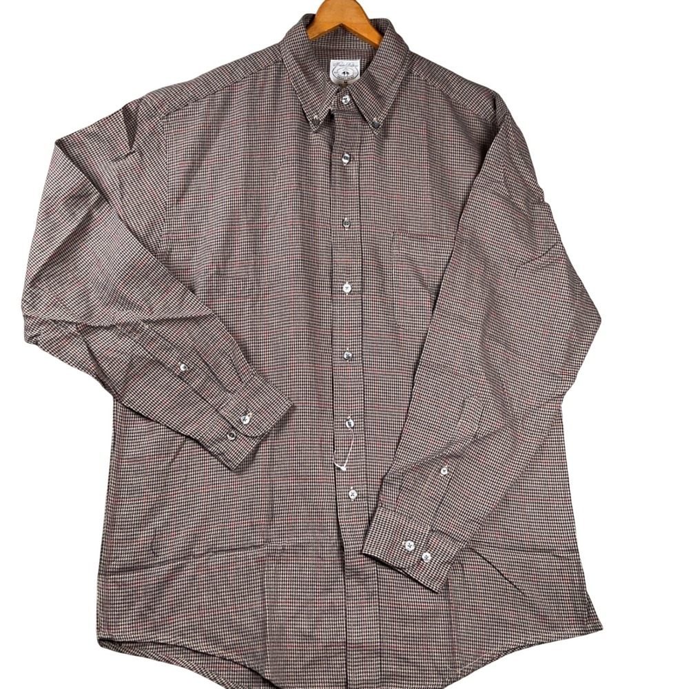 VTG Brooks Brothers 1818 Sport Shirt Mens Medium Houndstooth Button Down
